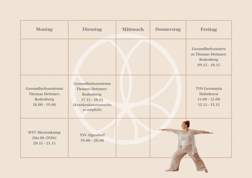 Stundenplan-Yogakurse